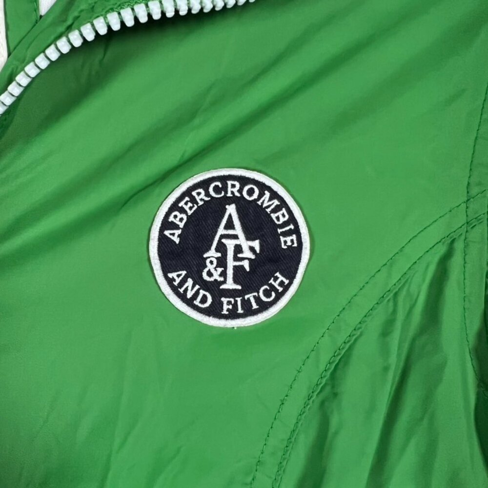 Abercrombie & Fitch Y2K Green Windbreaker sailor stripe preppy nautical - Picture 9 of 12